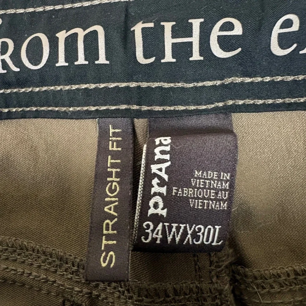 Prana Zion Straight Fit Hiking Pants Mens 34x30 Brown Nylon Stretch M43183027